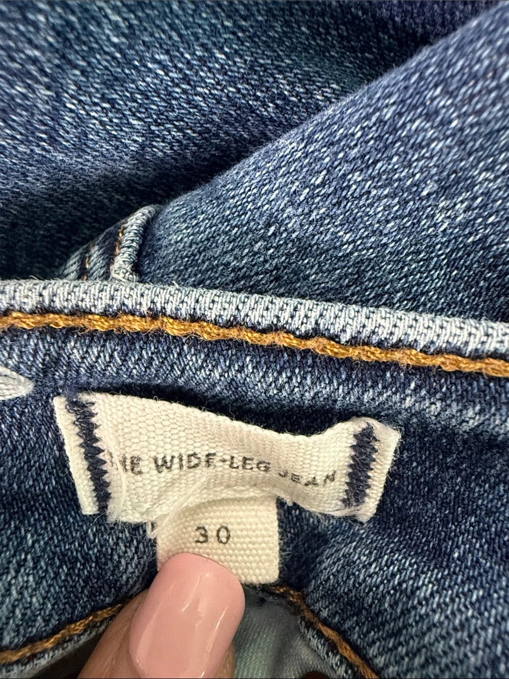 Madewell The Wide-Leg Jean High Rise Medium Wash Blue Denim Size 30